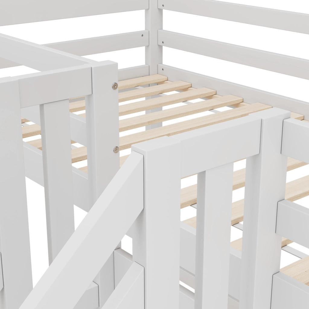 LETTO a castello 90x200 cm 3 posti legno di pino bianco