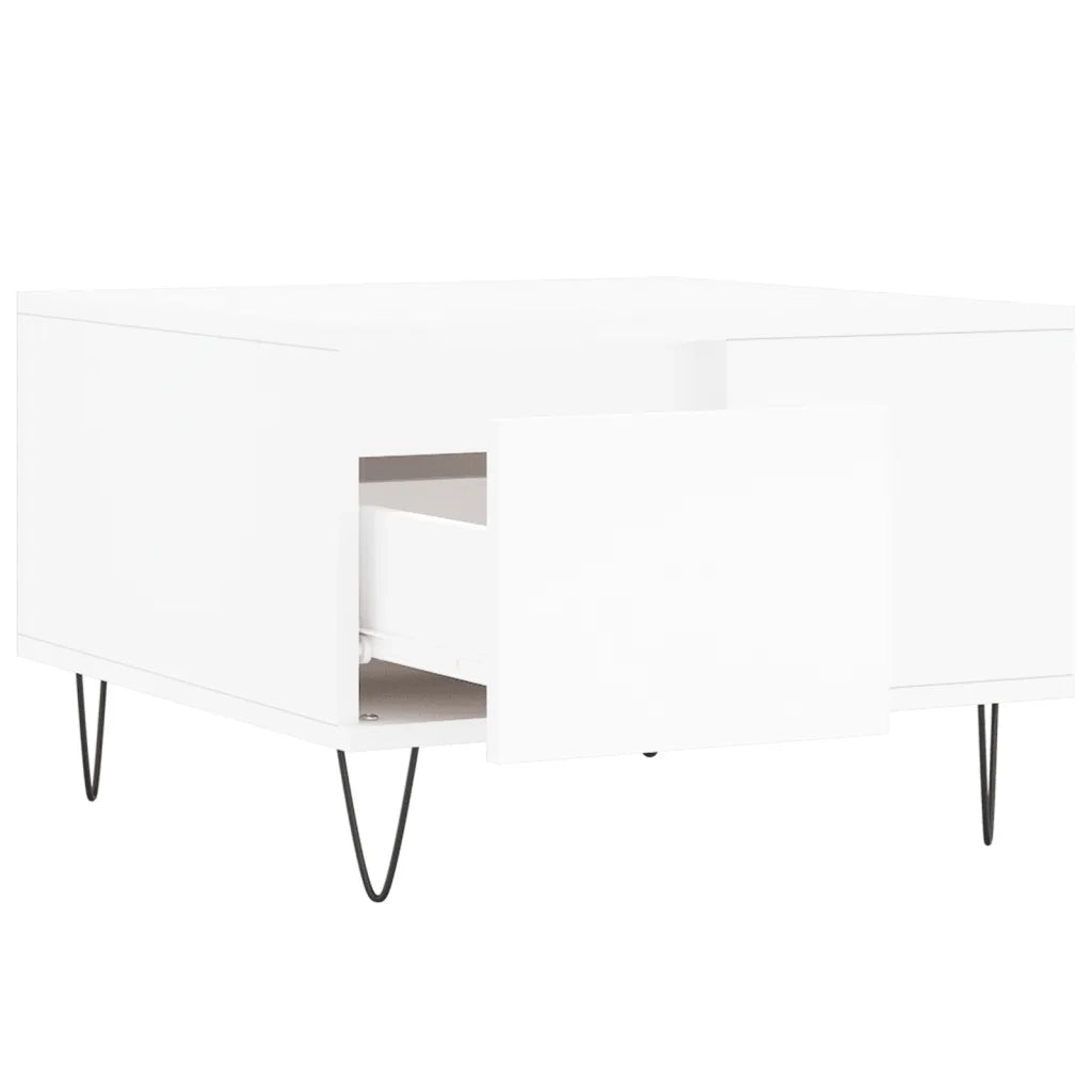 Tavolino da Salotto-Tavolino da soggiorno-Tavolo Bianco 55x55x36,5 cm in Legno Multistrato 641081