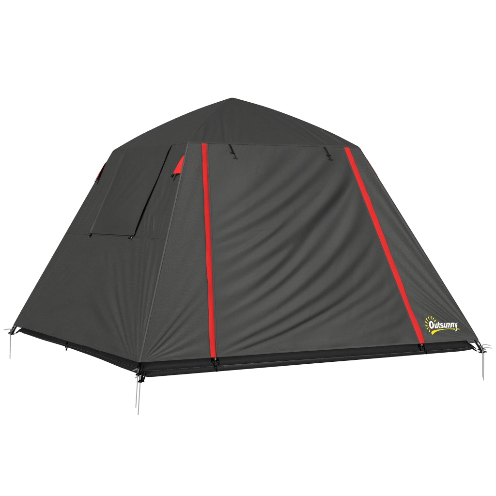 Tenda da Campeggio 2 Persone Impermeabile ¨C zephmum ¨C Grigio Scuro 210x210x150cm