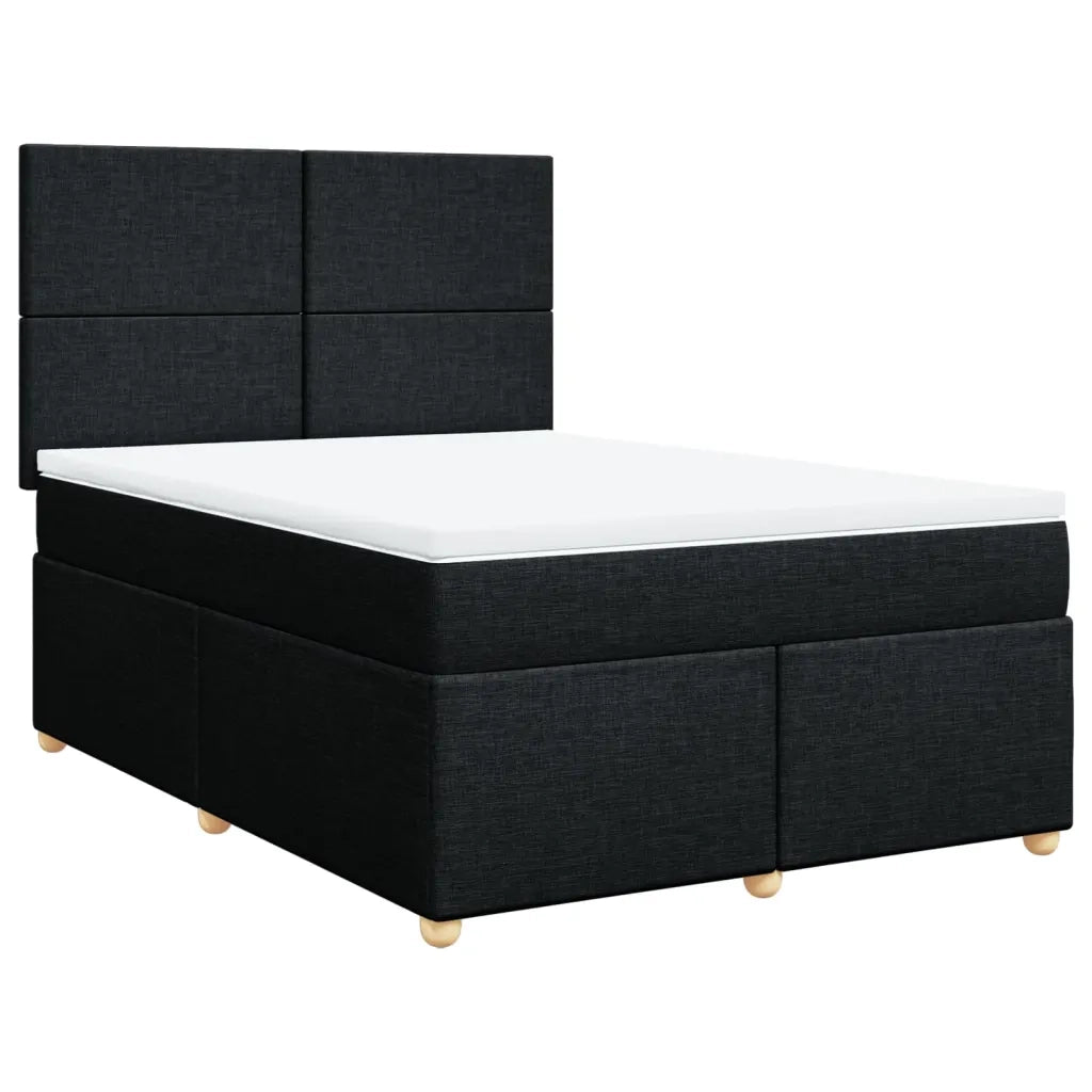 Giroletto a Molle con Materasso Nero 140x190 cm in Tessuto