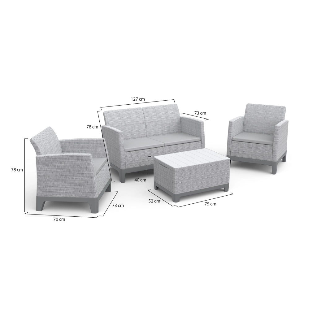 Salottino Outdoor Granite, set Salotto da Esterno 4 Posti, Grigio