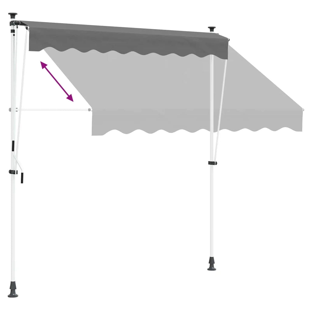 Tenda retrattile manuale Grigio Chiaro 350 cm