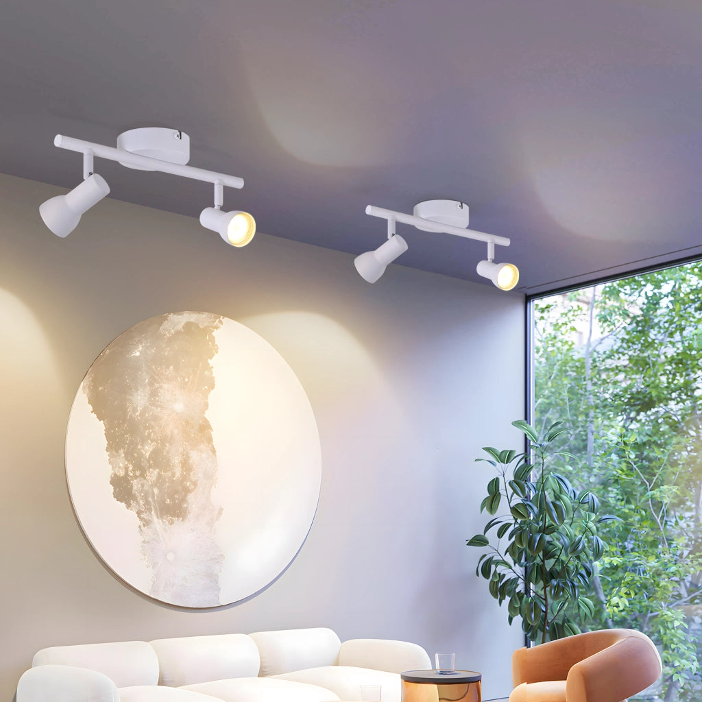 ZMH Faretto da soffitto bianchi 1 luce GU10 orientabili 350° metallo design moderno senza lampadina