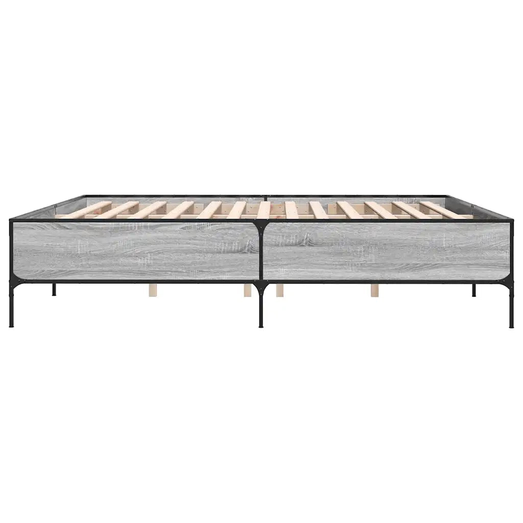 Giroletto Grigio Sonoma 180x200 cm in Legno Multistrato Metallo