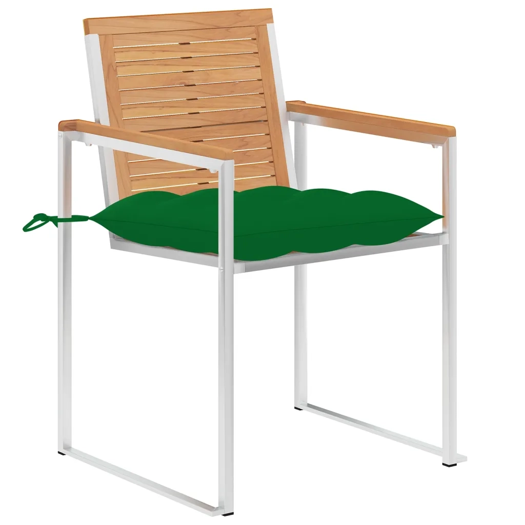 Sedie da Giardino con Cuscini 4 pz in Legno Massello di Teak cod mxl 8674