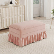 Pouf Windsor in tessuto ciniglia rosa