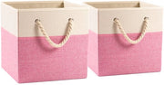Opportuna cassettiera - Spazia risparmiando - 1 pezzo - Beige/Rosso - Lino/Coton/MDF