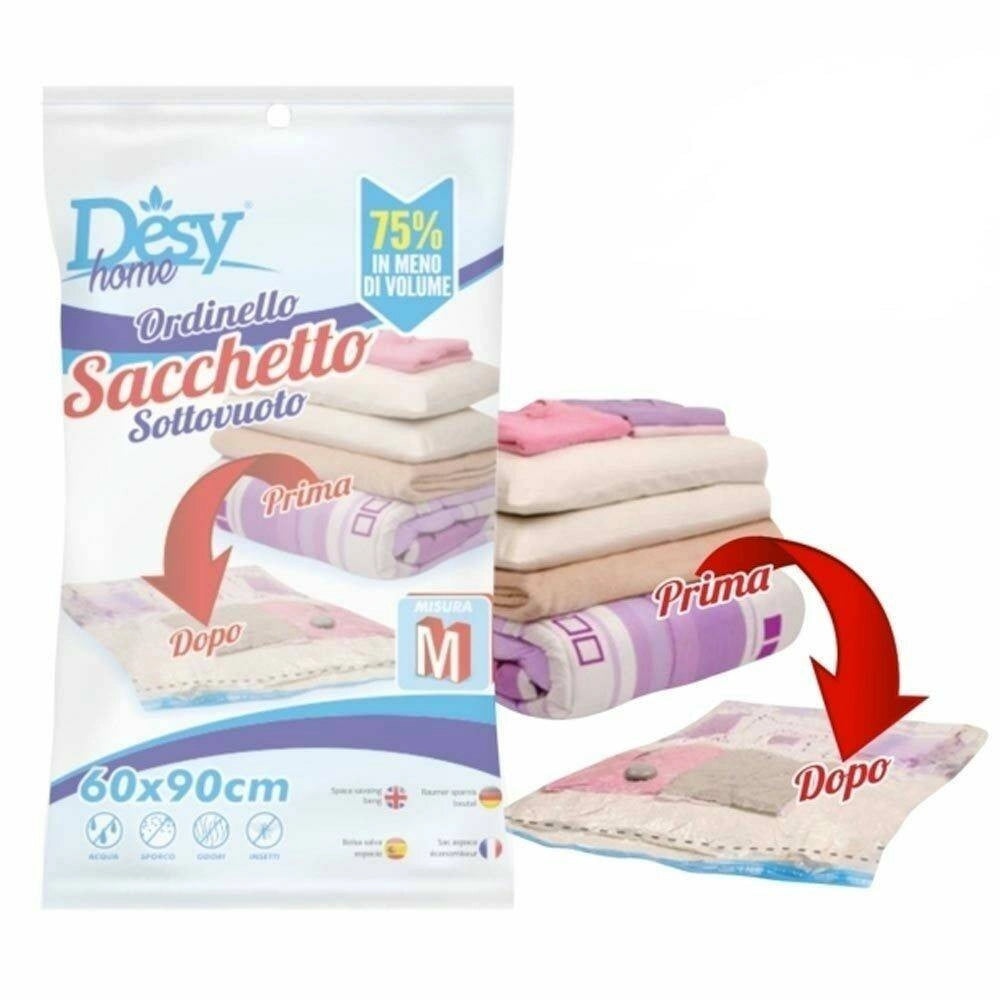 Trade Shop - 12 Sacchetti Sottovuoto Salvaspazio 90x60 Buste Sacco Salva Spazio Abiti Piumoni -