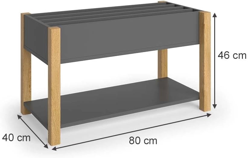 Scaffale per bambini Malia, Grigio, 80 x 46 cm, autoportante per riporre giocattoli e libri