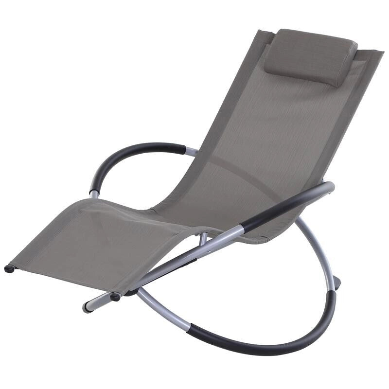 SEDIA A DONDOLO IN TEXILENE ZERO-GRAVITY 154 X 80 X 84 CM GRIGIO