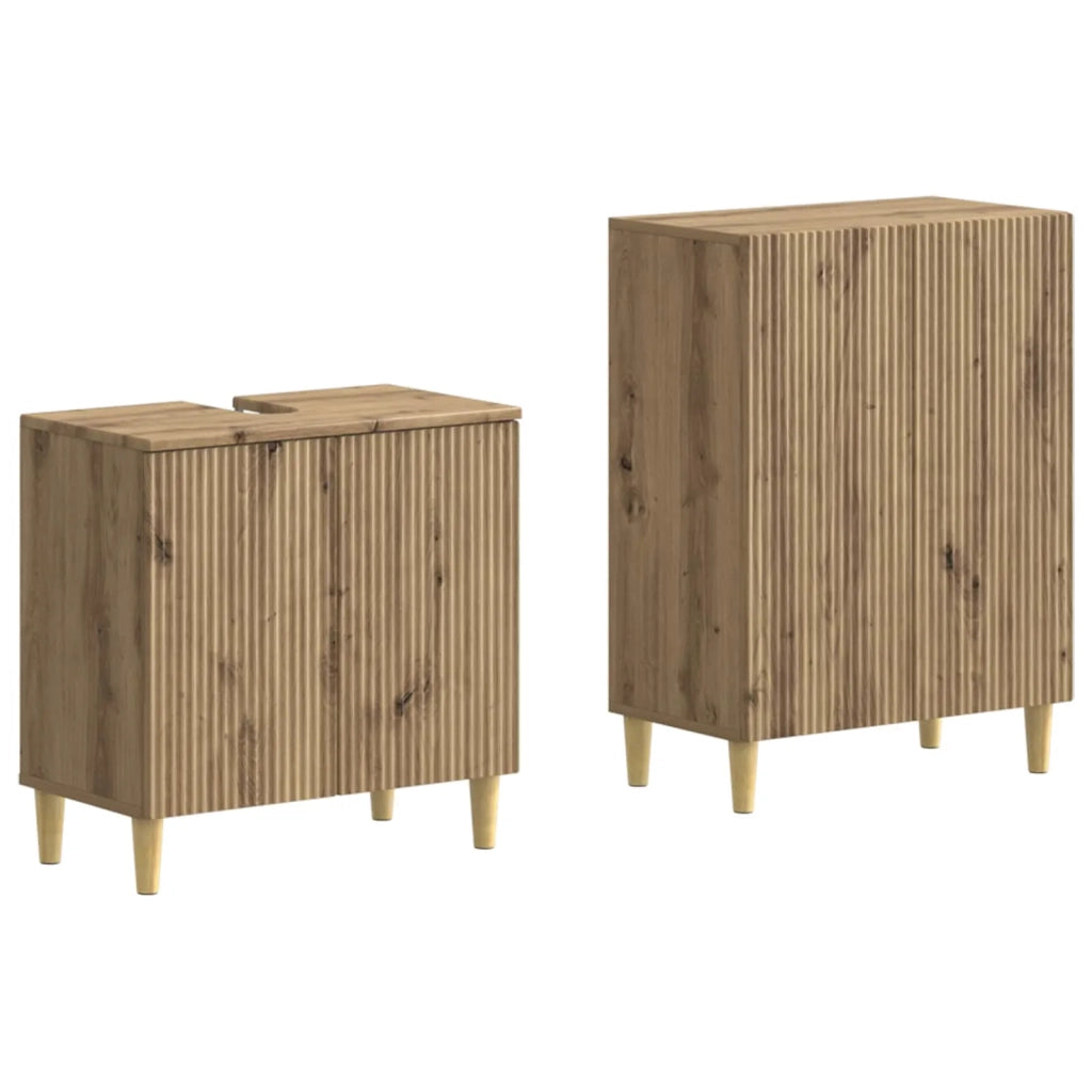 Set di Armadi da Bagno da 2 Pezzi ARNHEM Rovere Artigianale 3417611