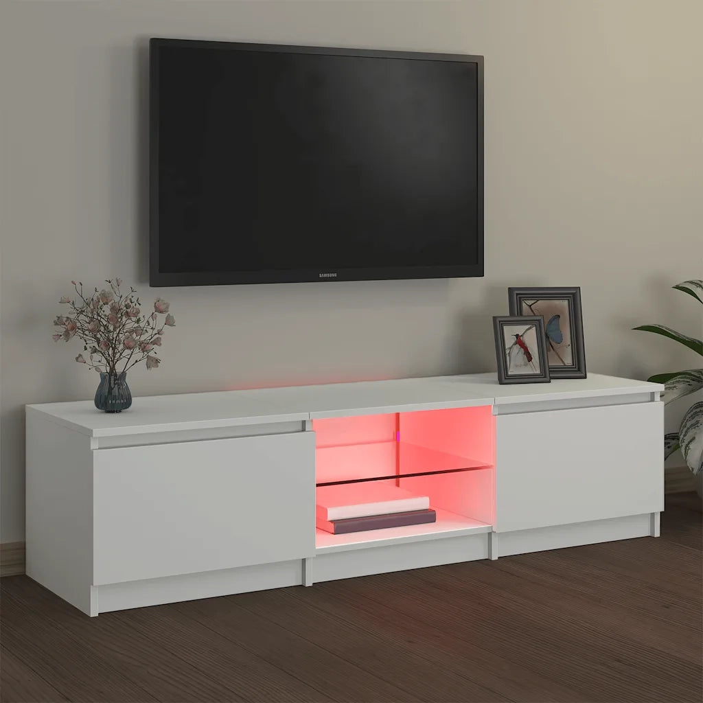 Mobile Porta TV con Luci LED Bianco 140x40x36 cm 804292