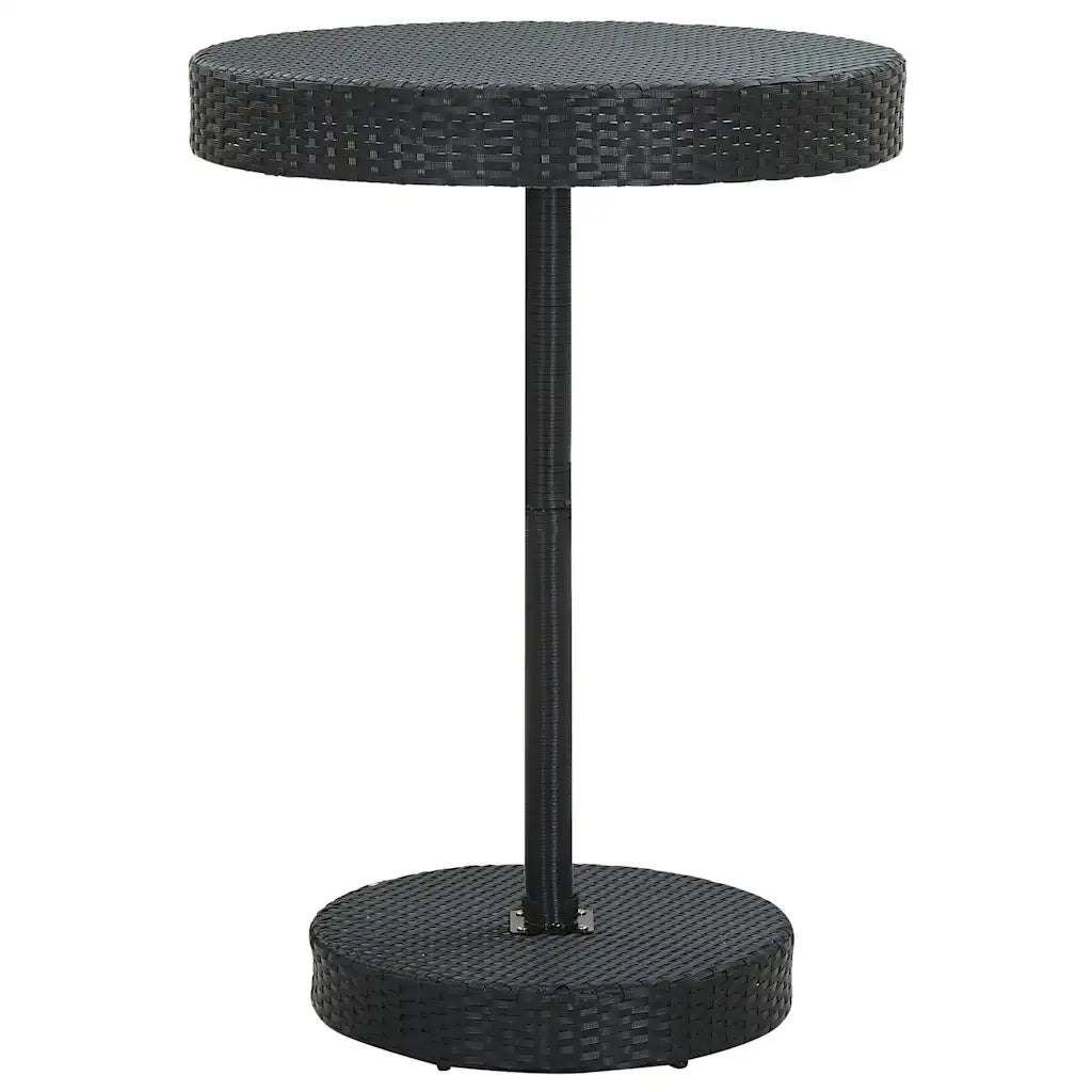 Set Bar Giardino 5 pz | Set Salotto da Giardino Nero Polyrattan e Legno Massello Acacia