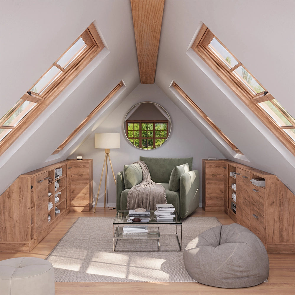 Mobile sottotetto Mobile angolare Rion Rovere dorato/Rovere dorato 75.6 x 83.8 cm con 1 porta Vicco