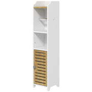 MOBILETTO BAGNO SALVASPAZIO IN TRUCIOLATO CON RIPIANI E ARMADIETTO INFERIORE, 18X20X90 CM, BIANCO