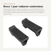 Supporto Pedale in Gomma - Alta Qualità - Resistente allo Sforzo - Installazione Facile - Adatto per Yamaha YBR125 - 1 Paio - Pedaletta