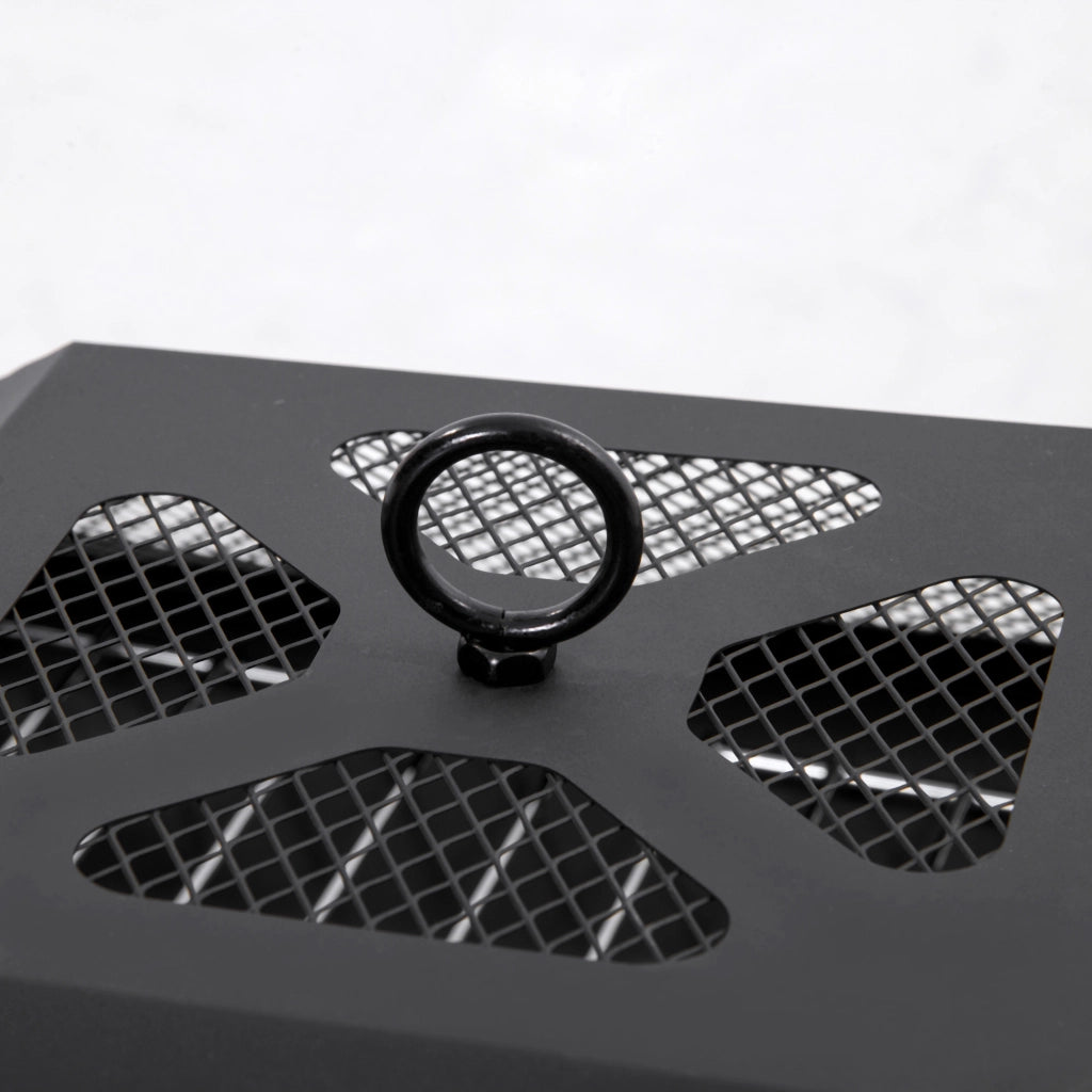 BRACIERE da giardino 45x45x34 cm Acciaio Nero per riscaldare e grigliare