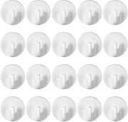 Haken a forma ovale per parete - Senza forare - Riciclabili - 20 pezzi - Per cucina e bagno - Facili da installare - Duraturo e resistenti - Genere commerciale.