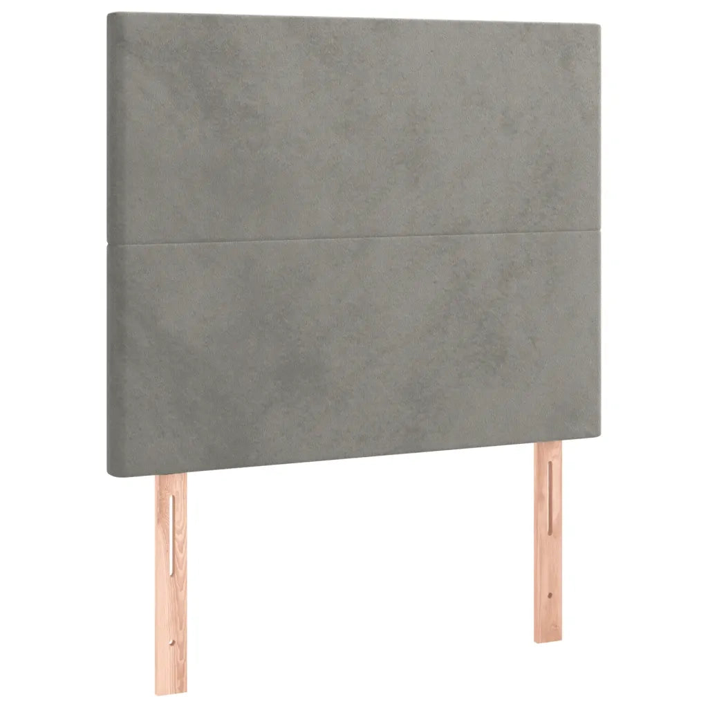 Giroletto a Molle con Materasso Grigio Chiaro 100x200cm Velluto 3129075