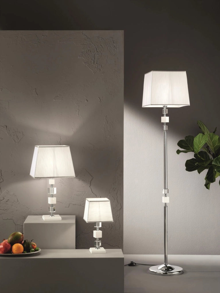 LUME/G LIVIA LUME 1 LUCE BIANCO- TRASPARENTE E CROMO ATTACCO E27 CON PARALUME L.33CM