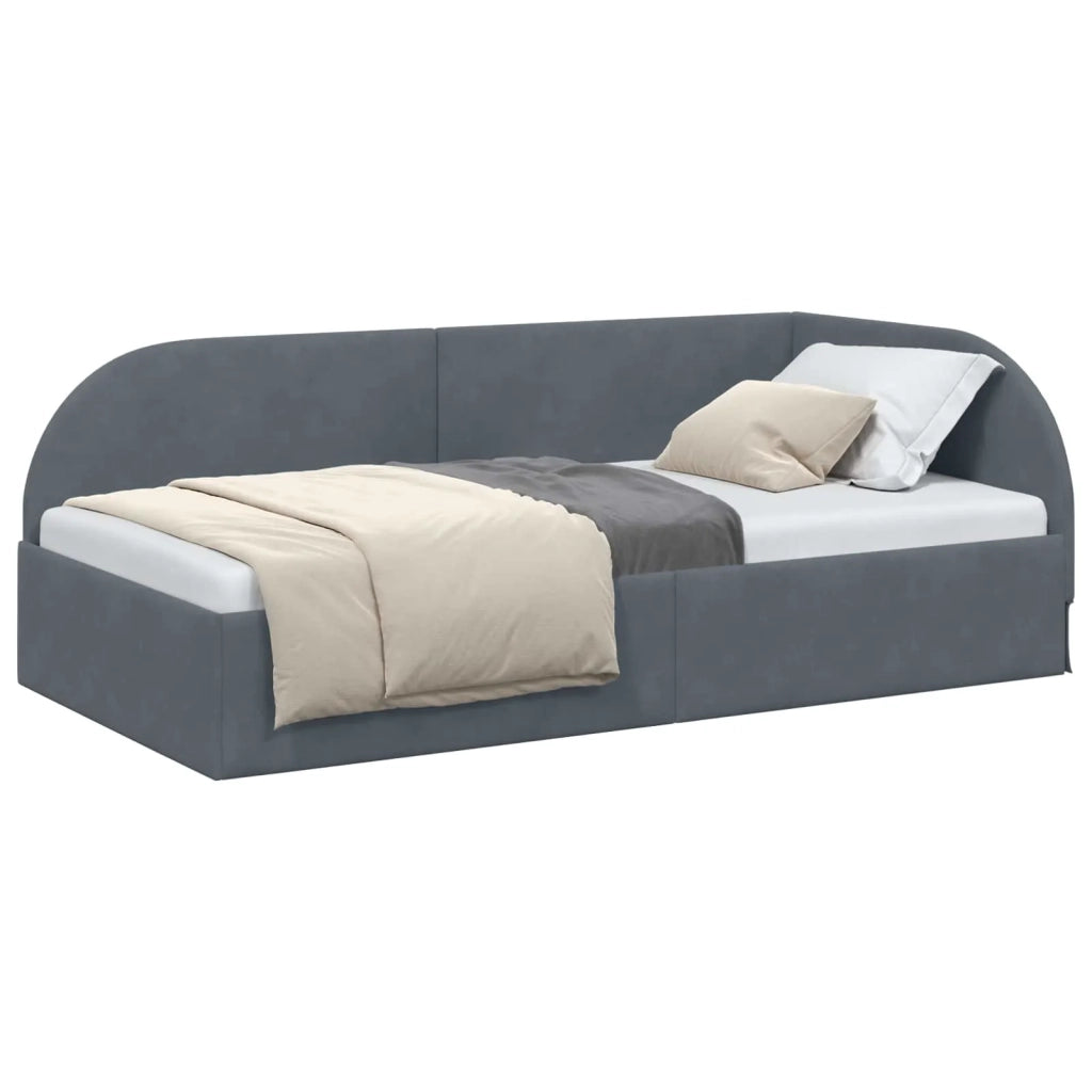 Cornice del letto ad angolo Grigio scuro 80 cm x 200 cm Velluto 42016627