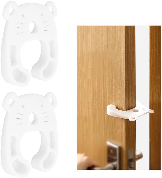 Blocco porta per bambini, set da 2 pezzi, in gomma TPR, blocco porta sicuro contro la compressione delle dita, protezione per porte, finestre, cassetti, antiscivolo e blocco porta silenzioso
