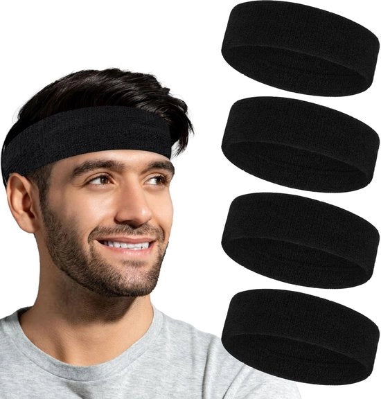 Banda antiscivolo per fitness e yoga - 4 pezzi - assorbe sudore - 18 x 5 cm - materiale polyester