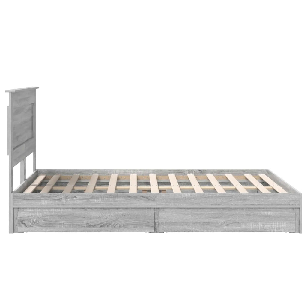 Letto con Contenitore con testiera Grigio Sonoma 140 x 200 cm 3410248