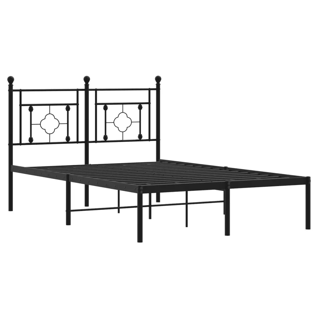Giroletto con Testiera in Metallo Nero 120x190 cm 374336