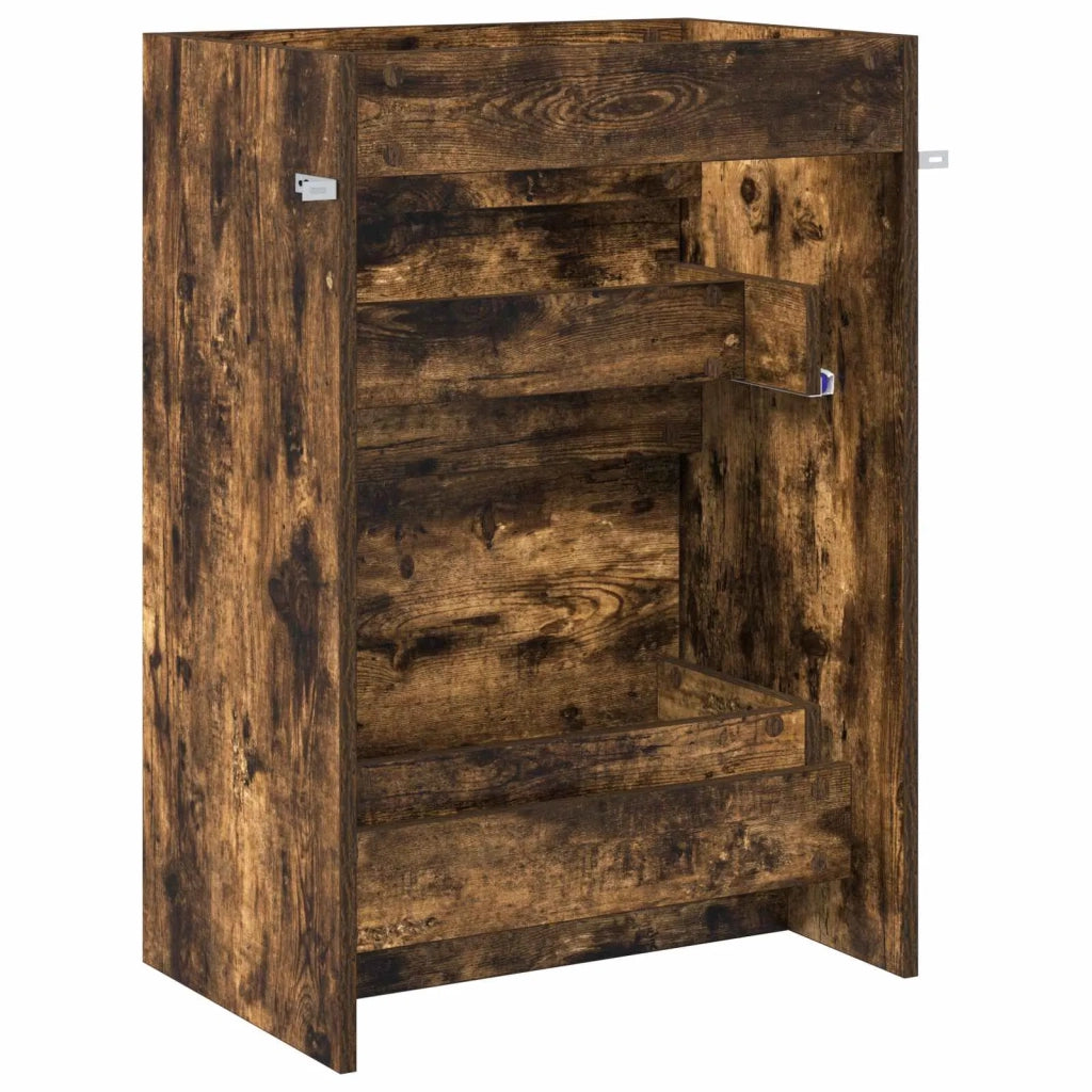 Mobiletto da Bagno Sotto Lavabo Rovere Fumo 56 x 37,5 x 81 cm