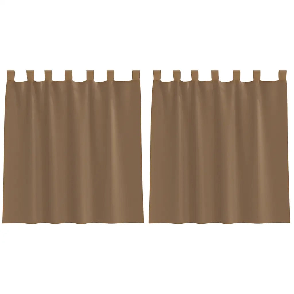 Tende in Voile con Passanti 2 pz Marrone Chiaro 140x140 cm 4102311