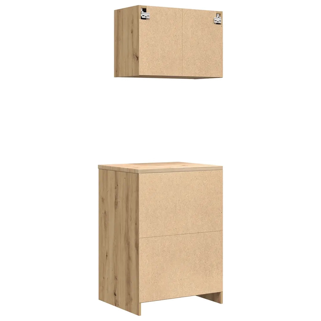 vidaXL Armadi da Garage 2 pz Rovere Artigianale in Legno Multistrato
