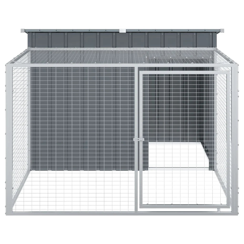 Cuccia per cani con recinto 153 x 194 x 110 cm antracite 02_0043469