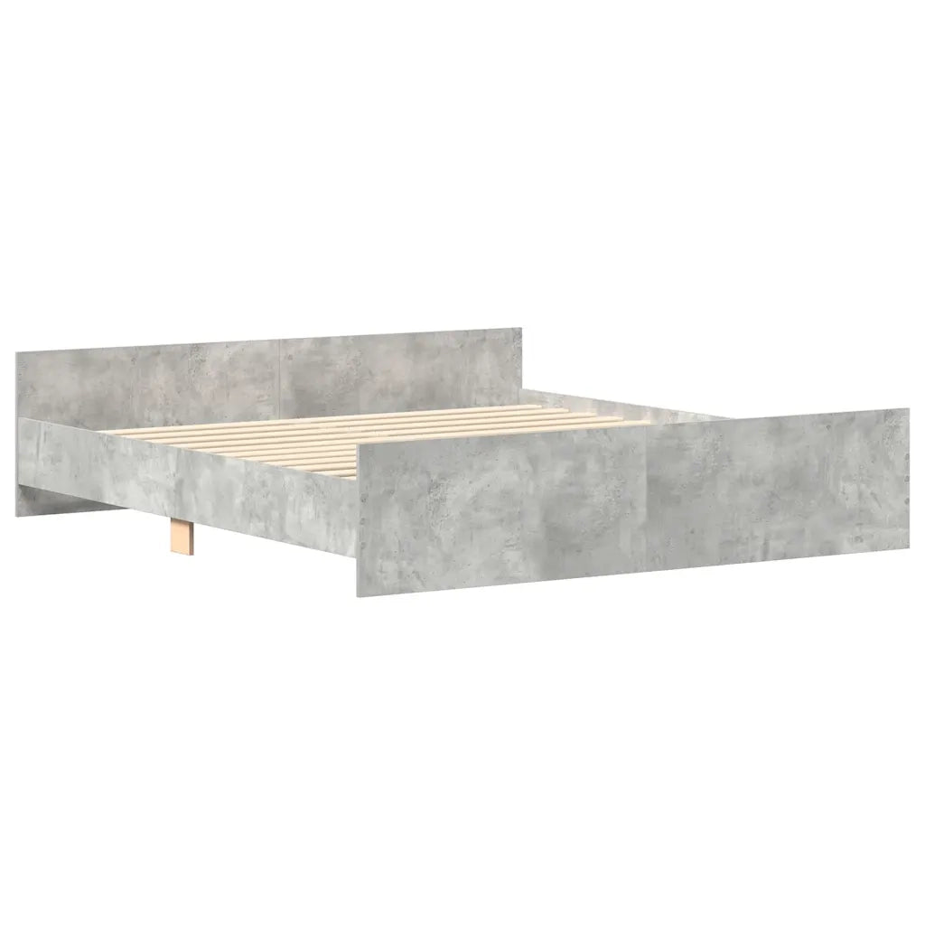 Giroletto con Testiera e Pediera Grigio Cemento 200x200 cm 3203736