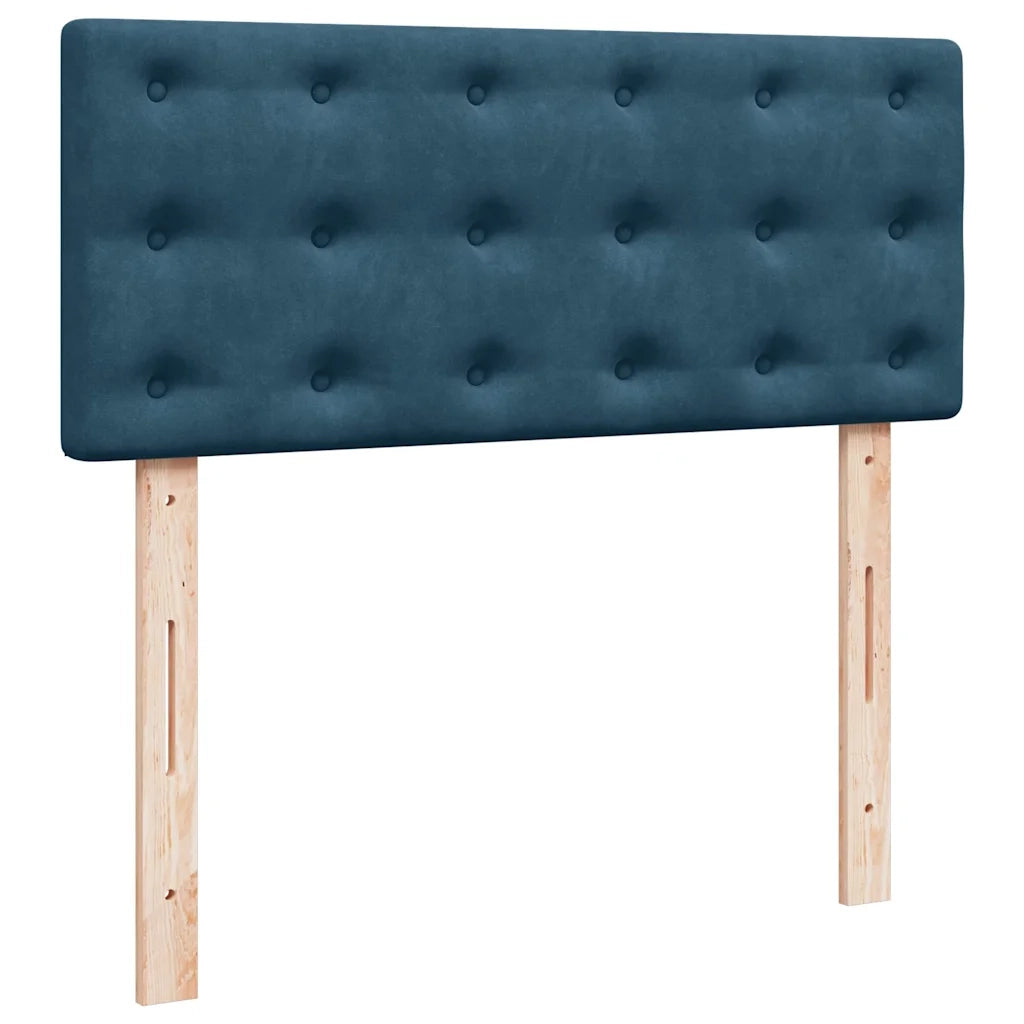 Struttura Letto Pouf con Materasso Blu Scuro 120x200 cm Velluto 3311913