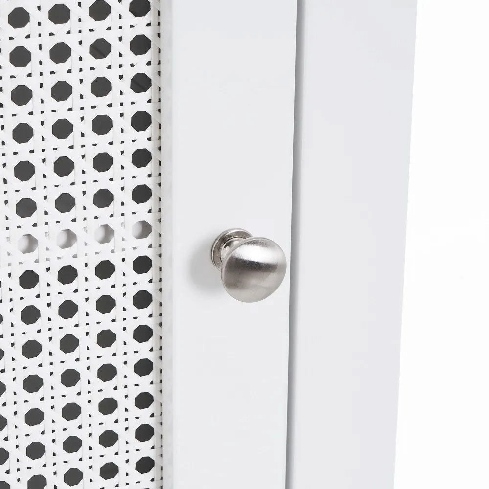 Mobile da bagno a 1 Anta con Griglia Armadio in Legno Colore Bianco 30x28x80H cm