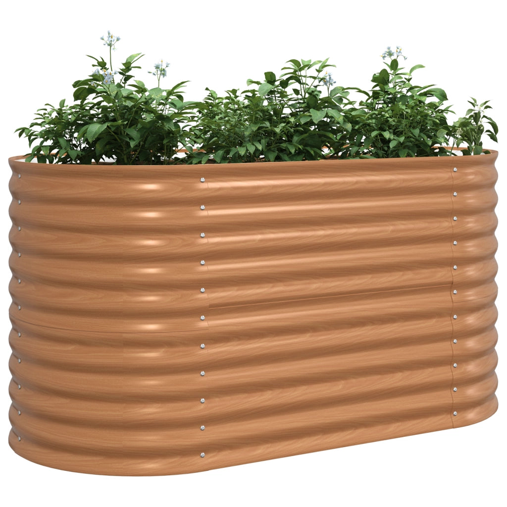Giardino Rialzato Marrone con Effetto Legno 160x80x81 cm in Acciaio
