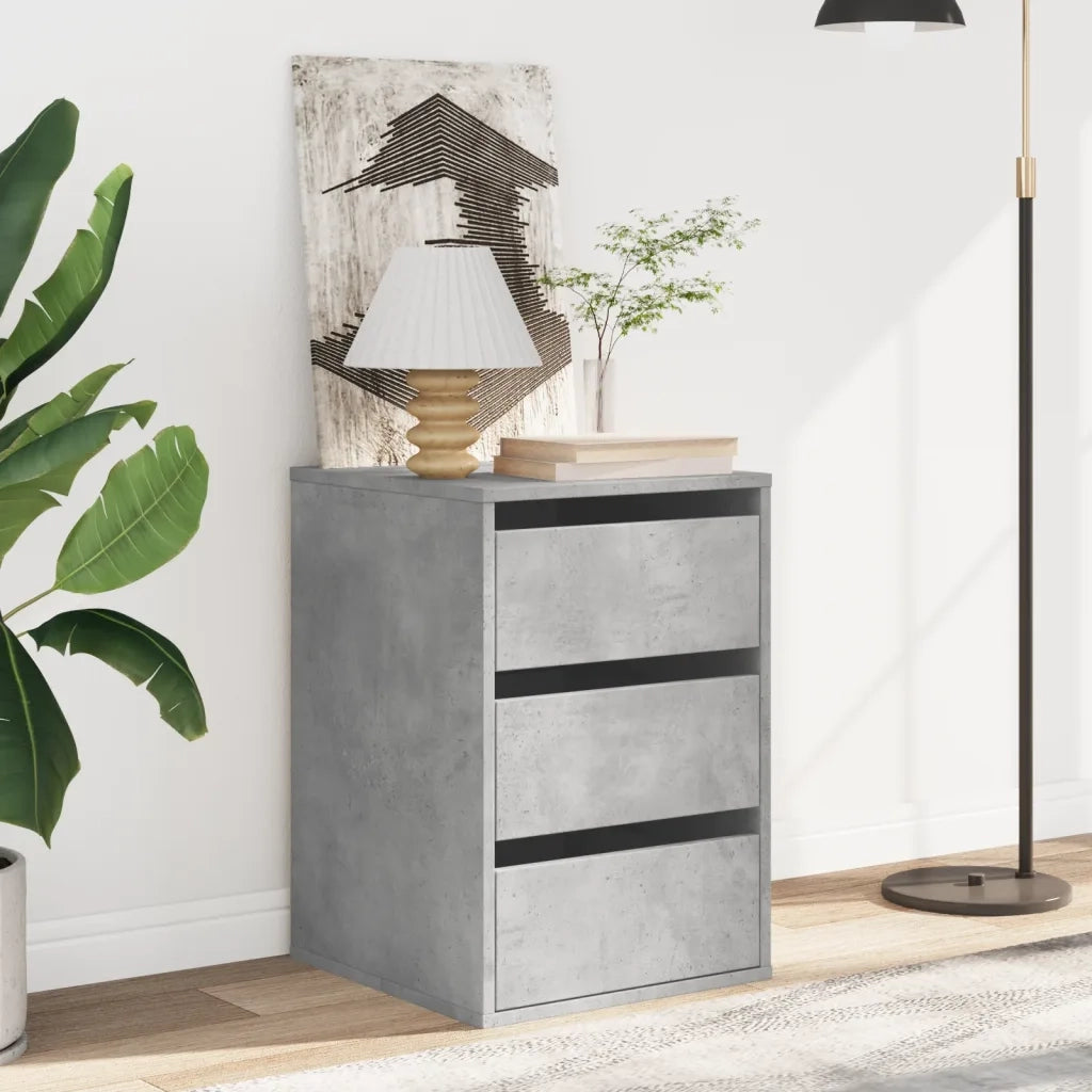Cassettiera Angolo Grigio Cemento 40x41x58cm Legno Multistrato