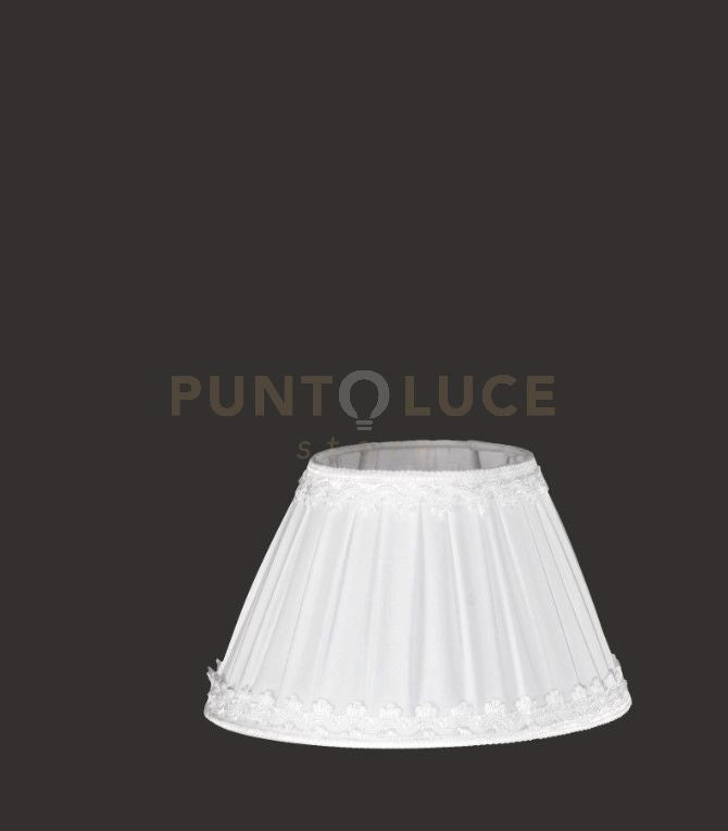 TC 3023 PARALUME DM.25CM BIANCO E ARGENTO ATTACCO E14 PLISSE
