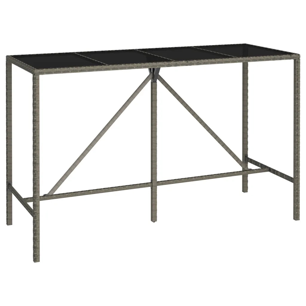 Set da Bar da Giardino 9pz Grigio in Polyrattan 3187661