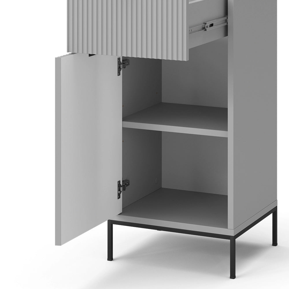 Vicco Mobiletto bagno Grigio 40 x 87 cm con anta e cassetto