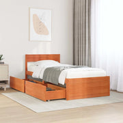 Letto senza Materasso Marrone Cera 75x190 cm in Legno di Pino 846809