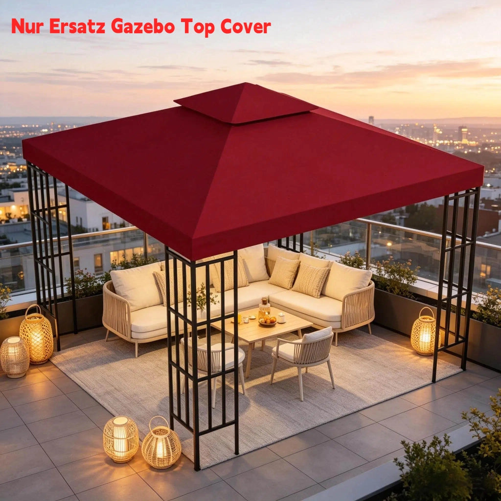 Telo di ricambio per gazebo copertura superiore per padiglioni in metallo 3 × 3 m poliestere impermeabile rosso