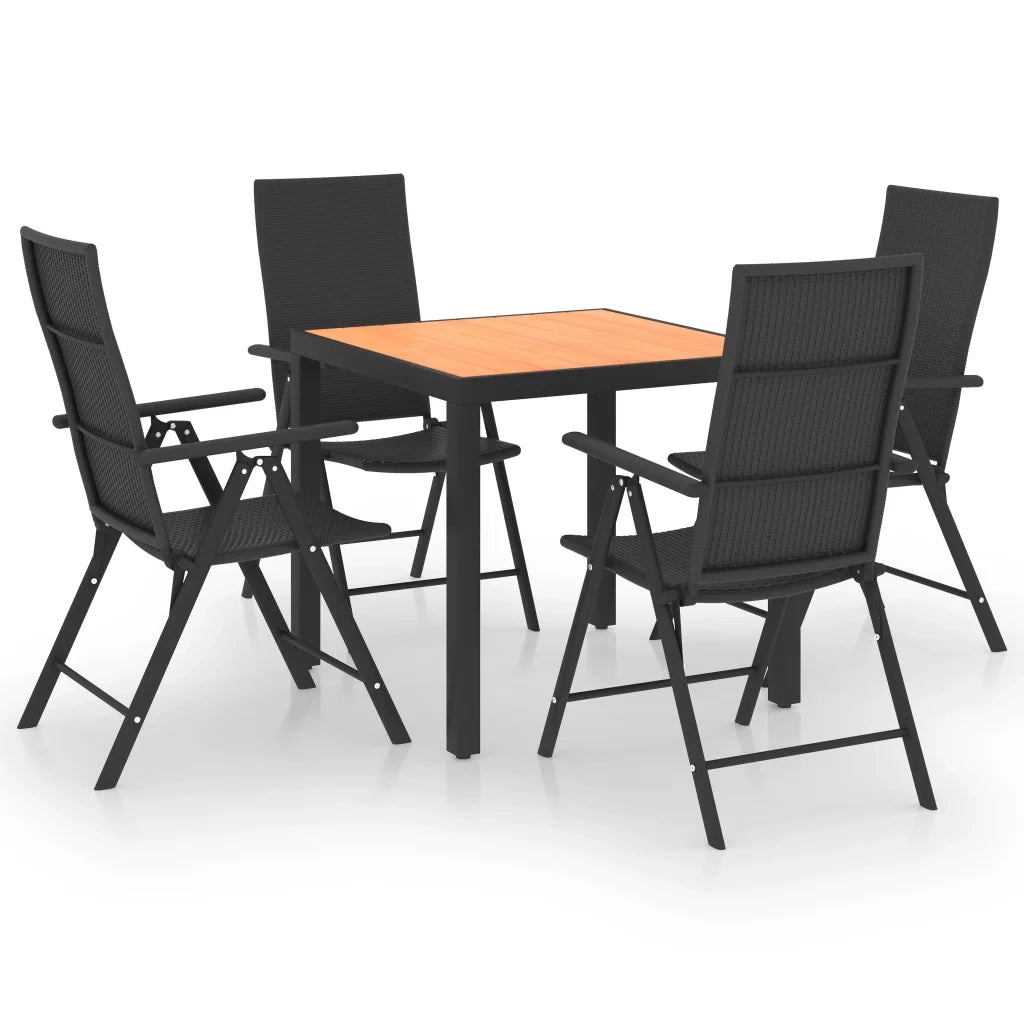 Set da Pranzo da Giardino 5 pz Nero e Marrone 3060053