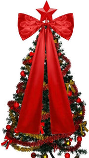 Decorazione di Natale con fiocco rosso, 119 cm, ornamento di corona di Natale, fiocco di seta, decorazione per feste a casa, matrimonio, viaggio.