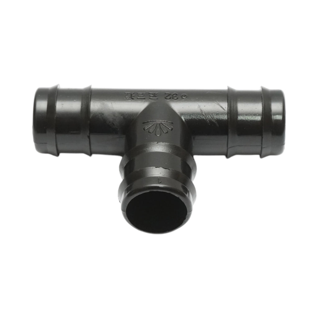 Raccordo a T con attacco uguale per tubo di irrigazione, 32x32x32 mm, per sistemi di irrigazione.