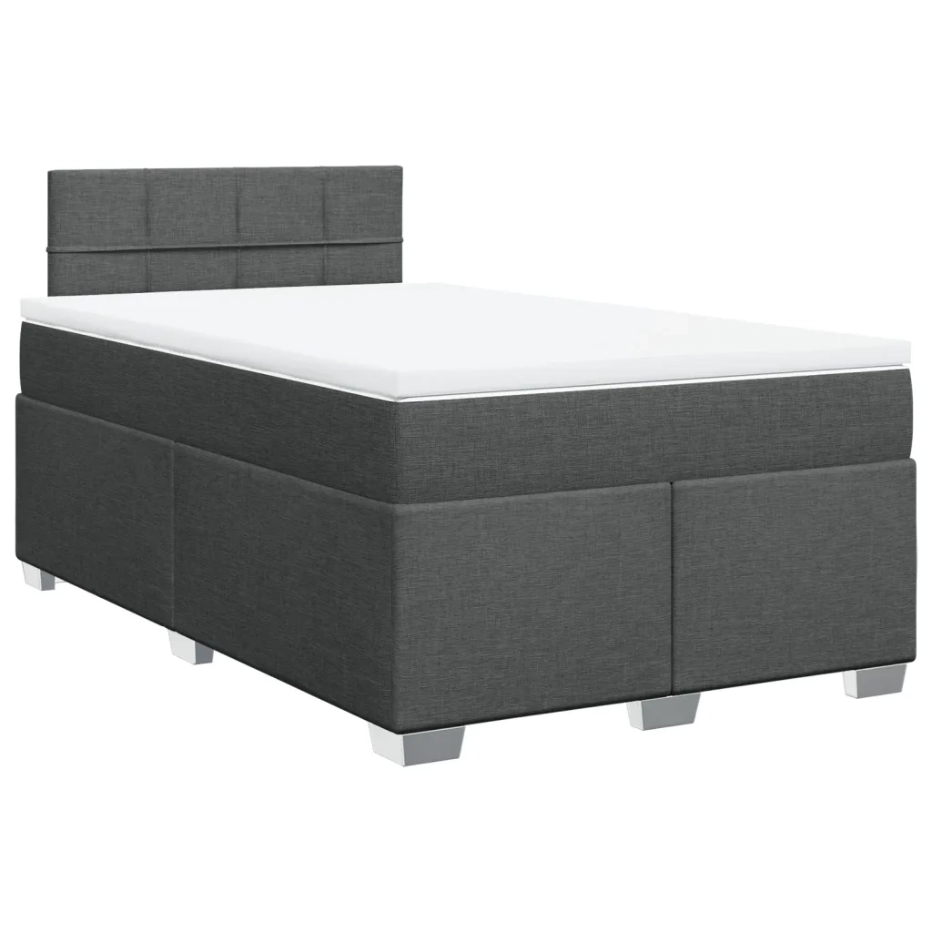 Giroletto a Molle con Materasso Grigio Scuro 120x190cm Tessuto