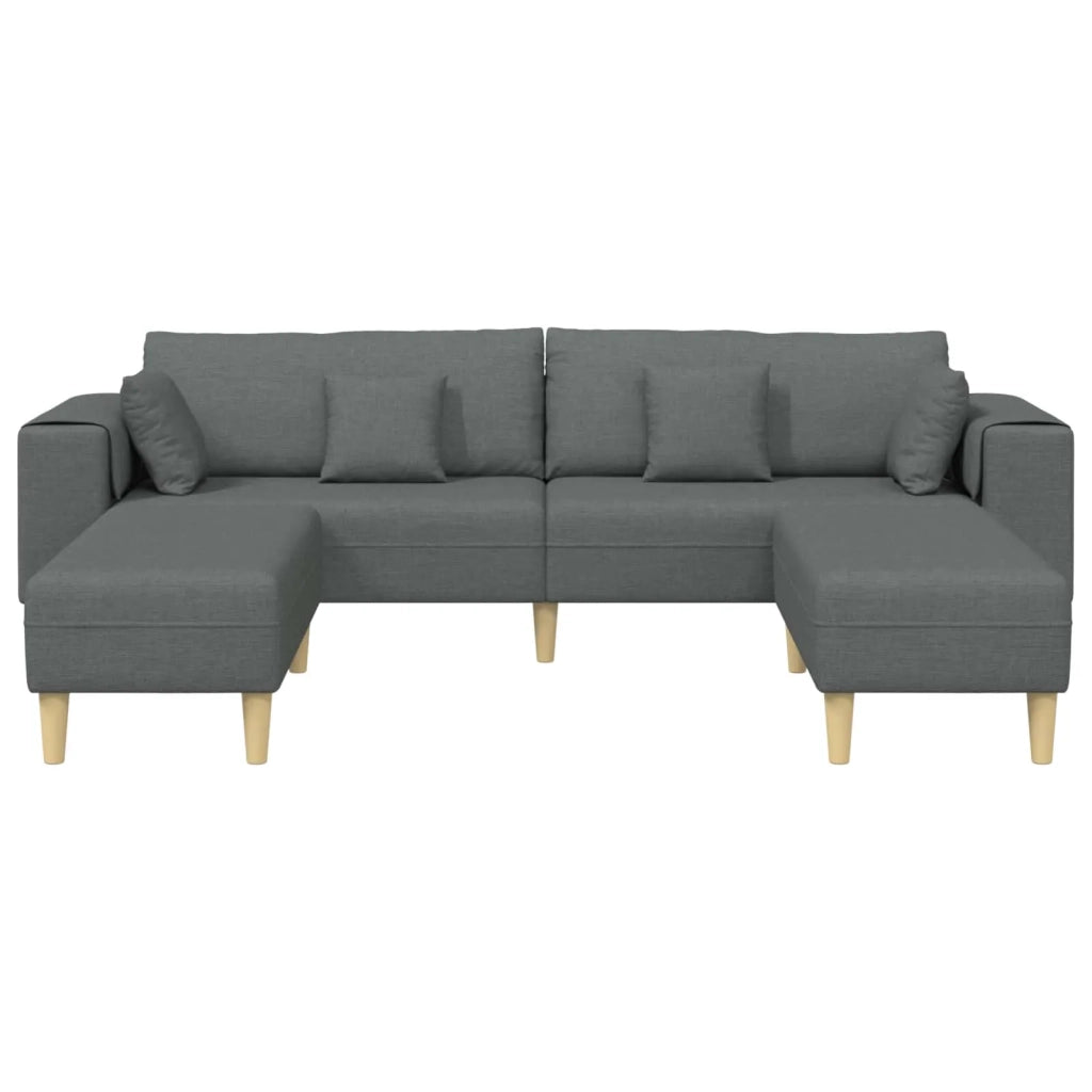 Divano con cuscino 3 pcs Grigio scuro Tessuto 3335163