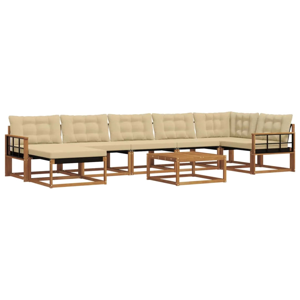 Set di divani da esterno con cuscino 22 pcs Naturale e Beige 3369704