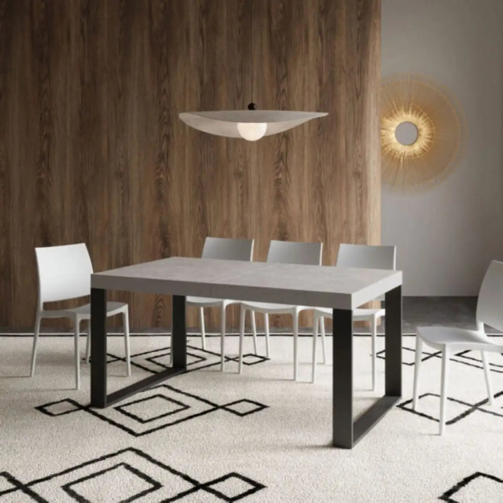 Tavolo allungabile 160/420x90 cm Tecno cashmere gambe antracite